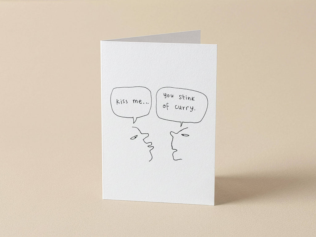 Stinky Curry Kiss Card | Funny Greeting Card for Partner