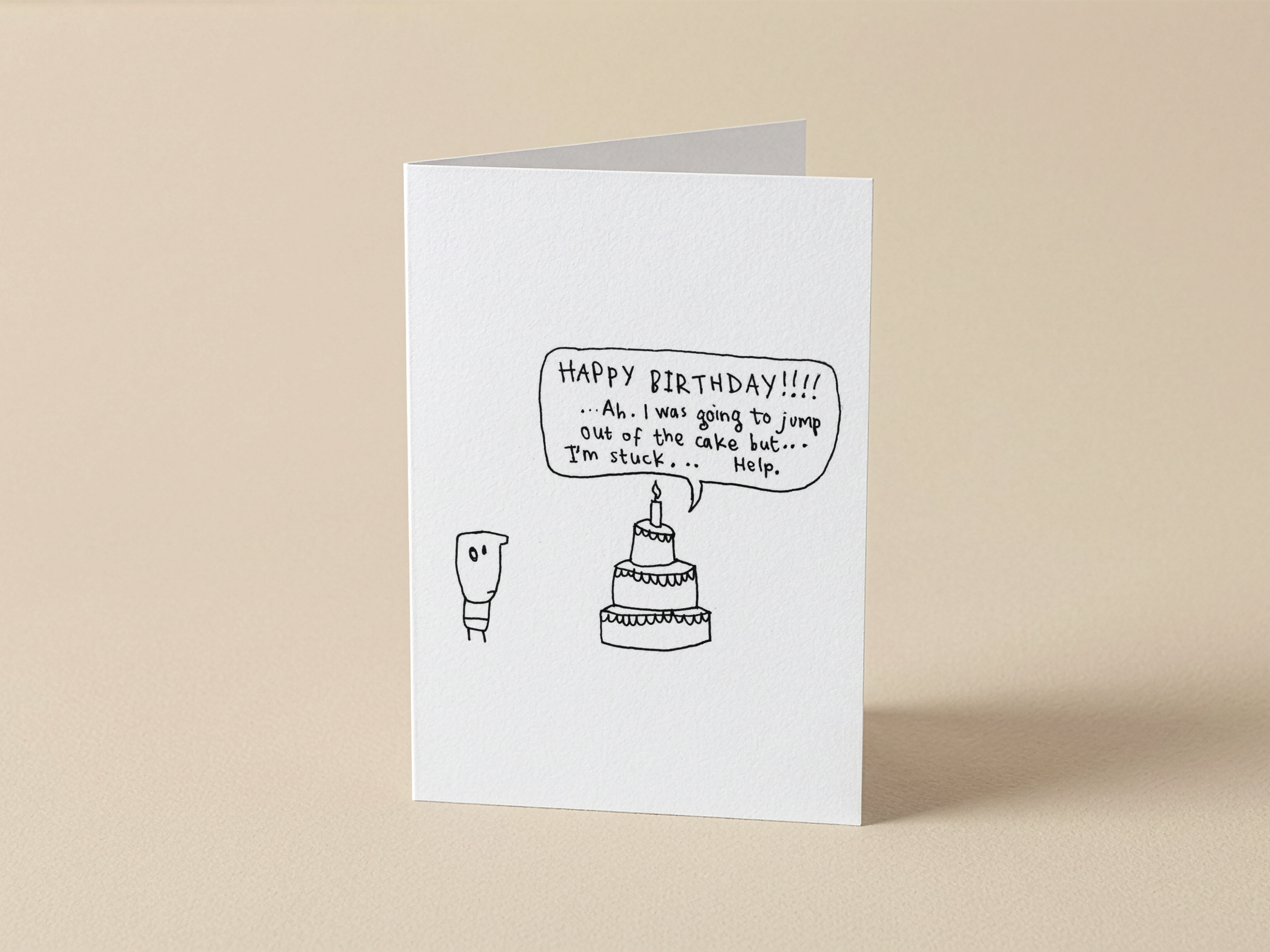 Surprise Cake Fail Card | Funny Birthday Card for Friends