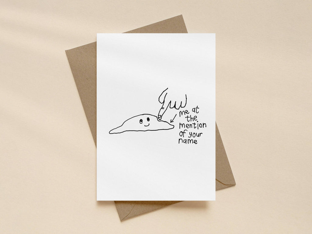 Mention of Your Name Mushy Blob Card | Funny Greeting Card for Partner