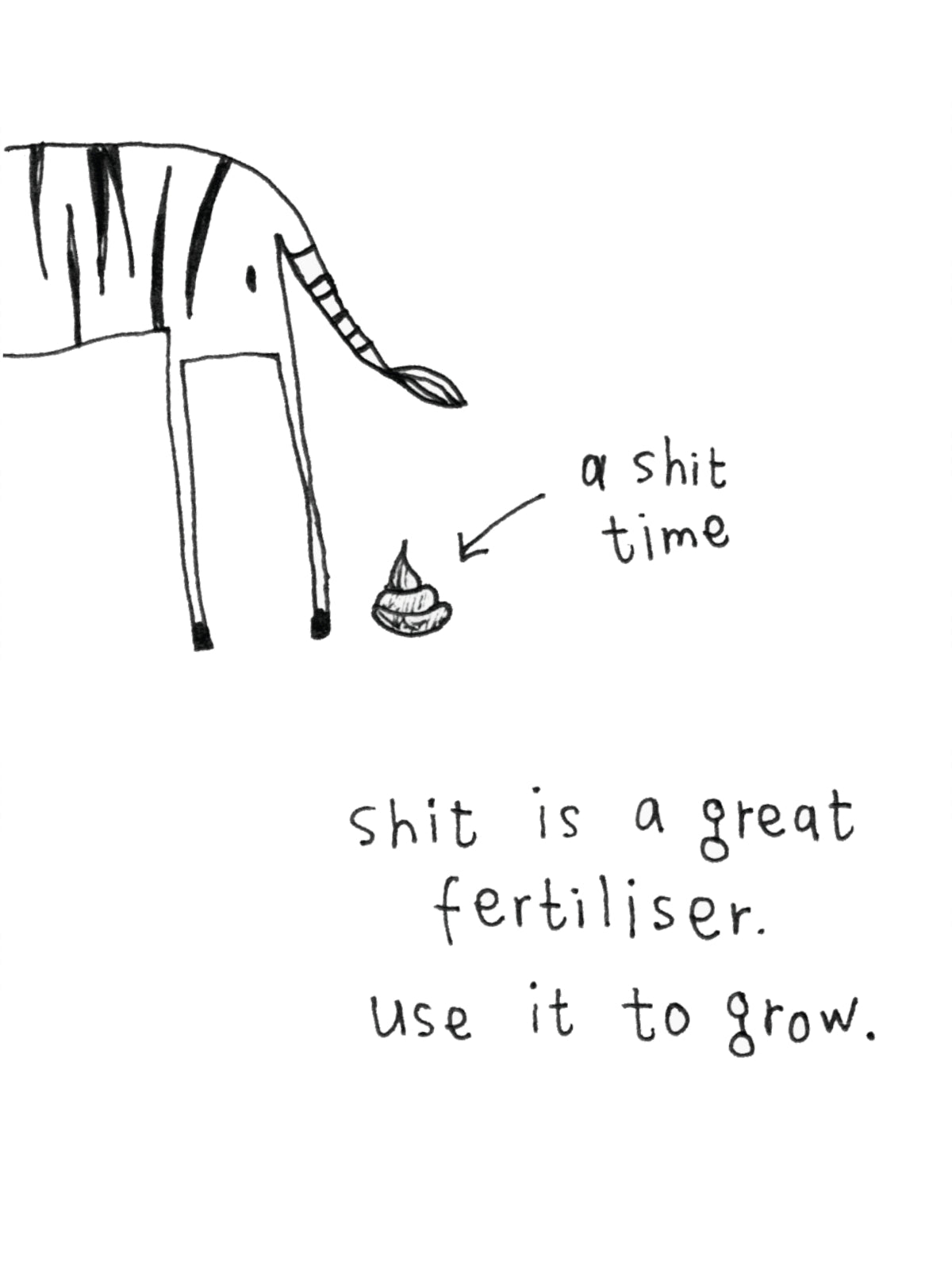 Zebra Shit Time Fertiliser Card