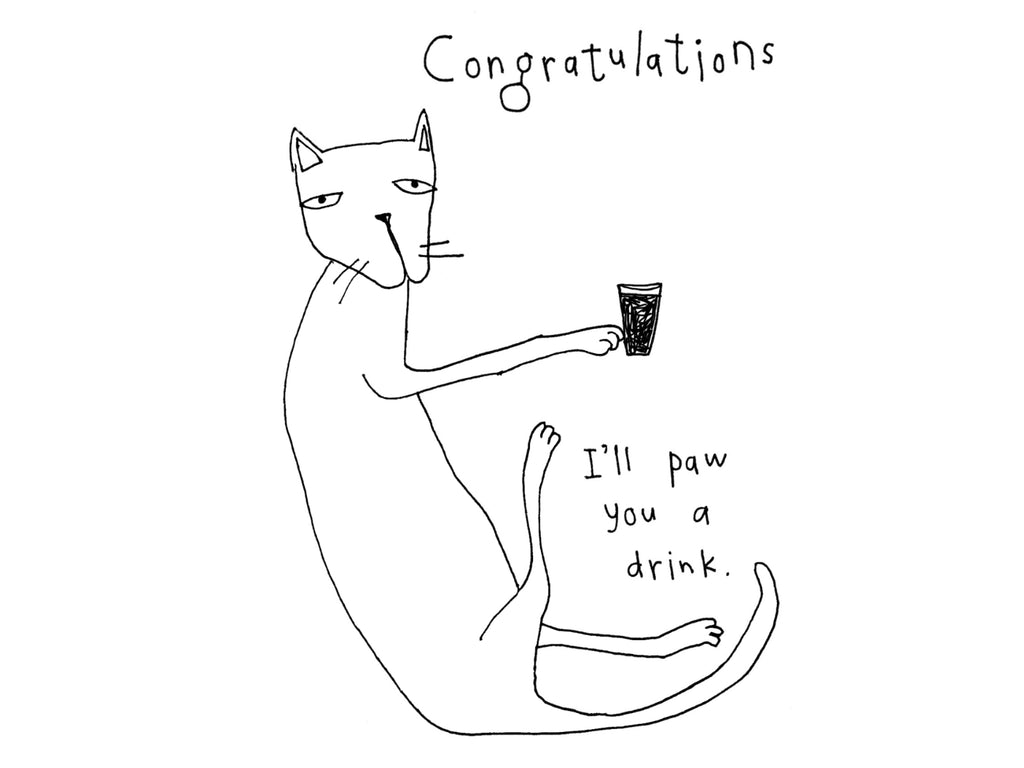 Paw You a Drink Congratulations Card