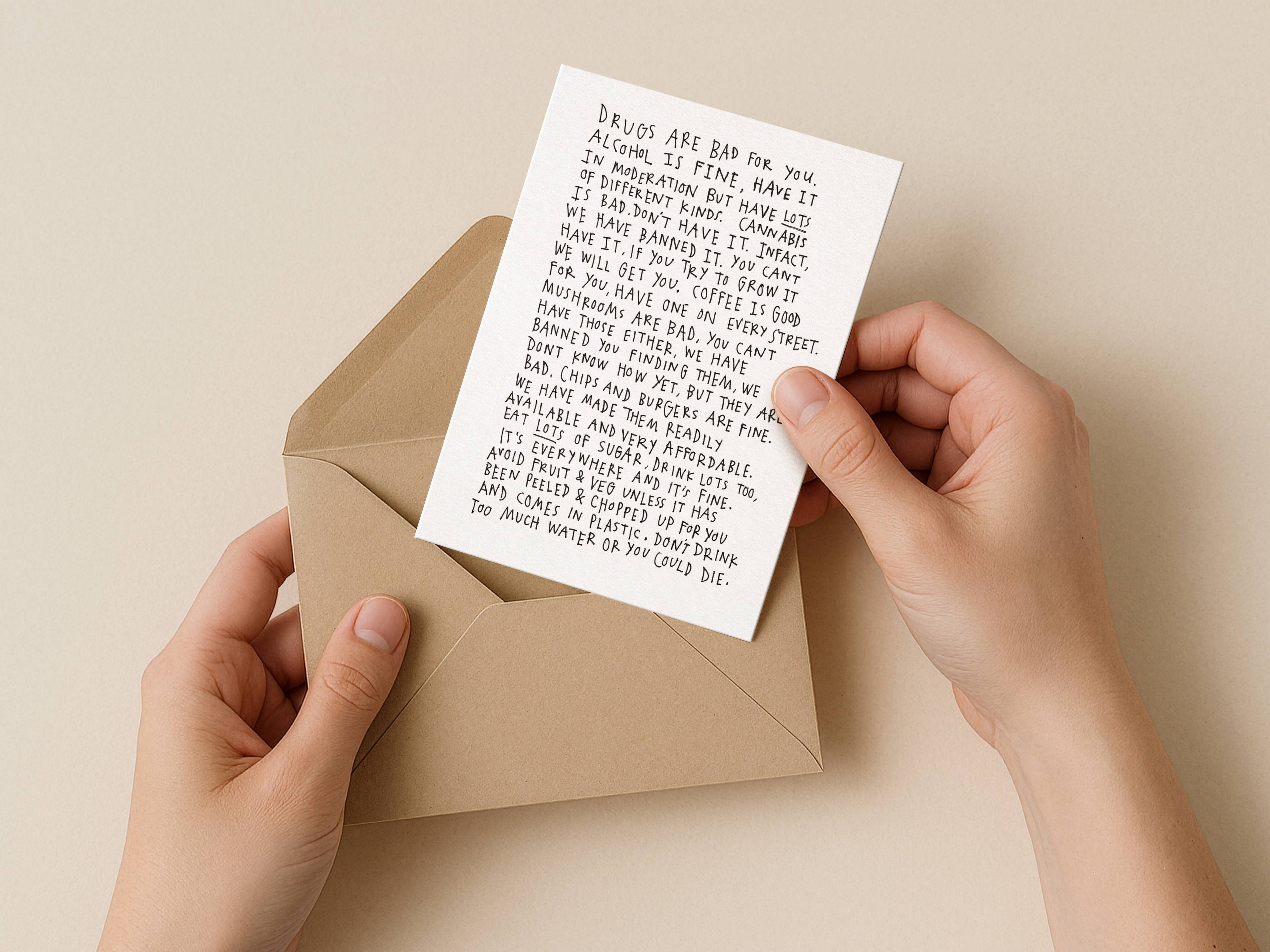 Drugs Are Bad Card | Funny Greeting Card for Friend