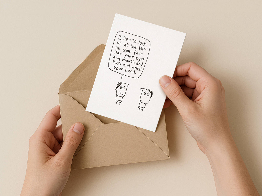 All The Bits On Your Face Love Card | Valentines Card for Partner