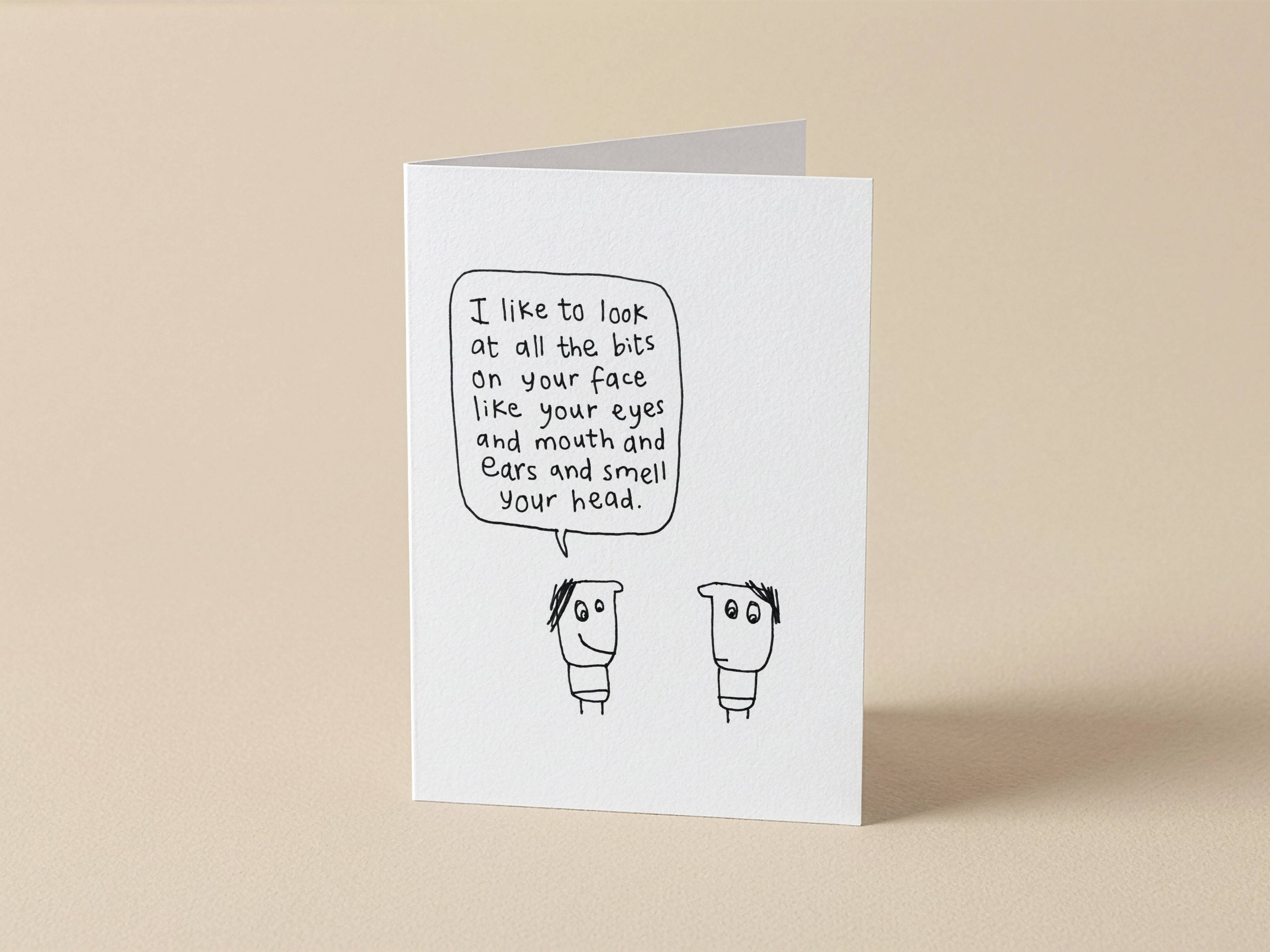 All The Bits On Your Face Love Card | Valentines Card for Partner