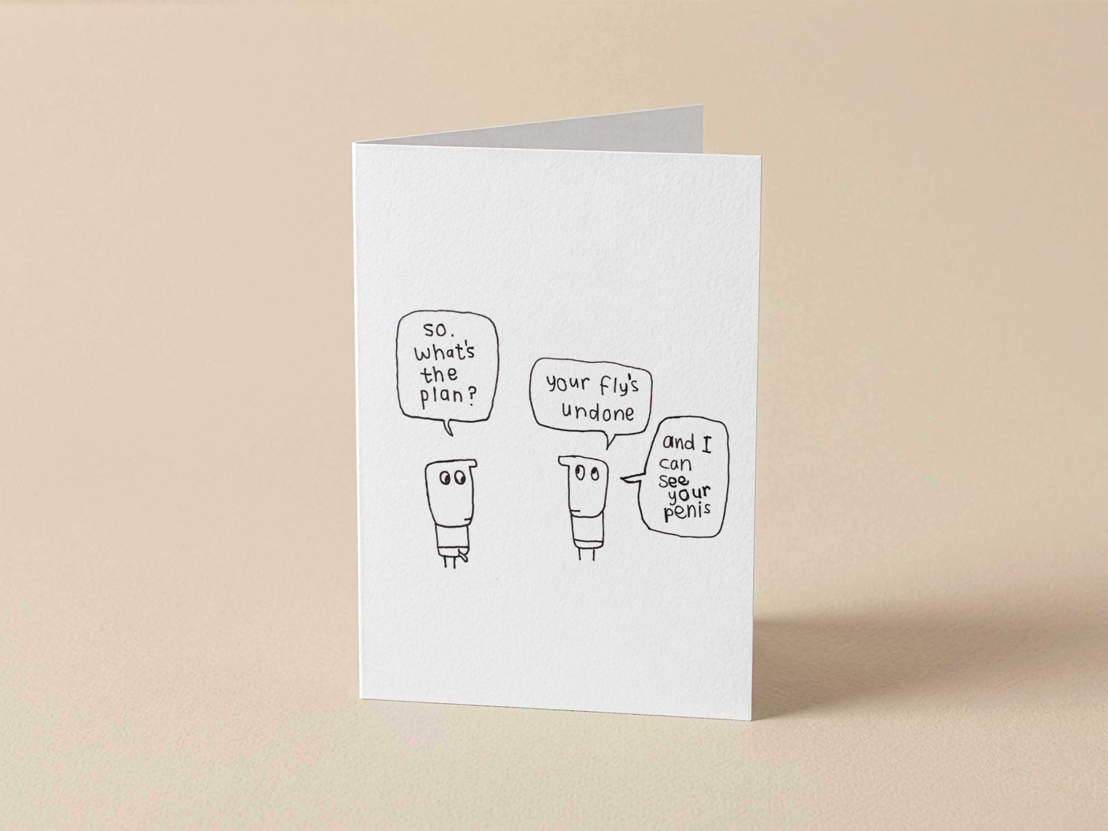 Your Fly's Undone Penis Card for Work Colleague | Funny Greeting Card