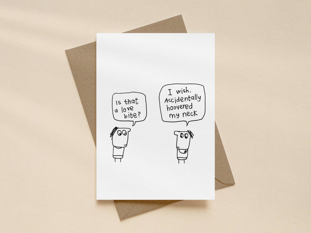 Love Bite Hoover Card | Funny Greeting Card for Partner