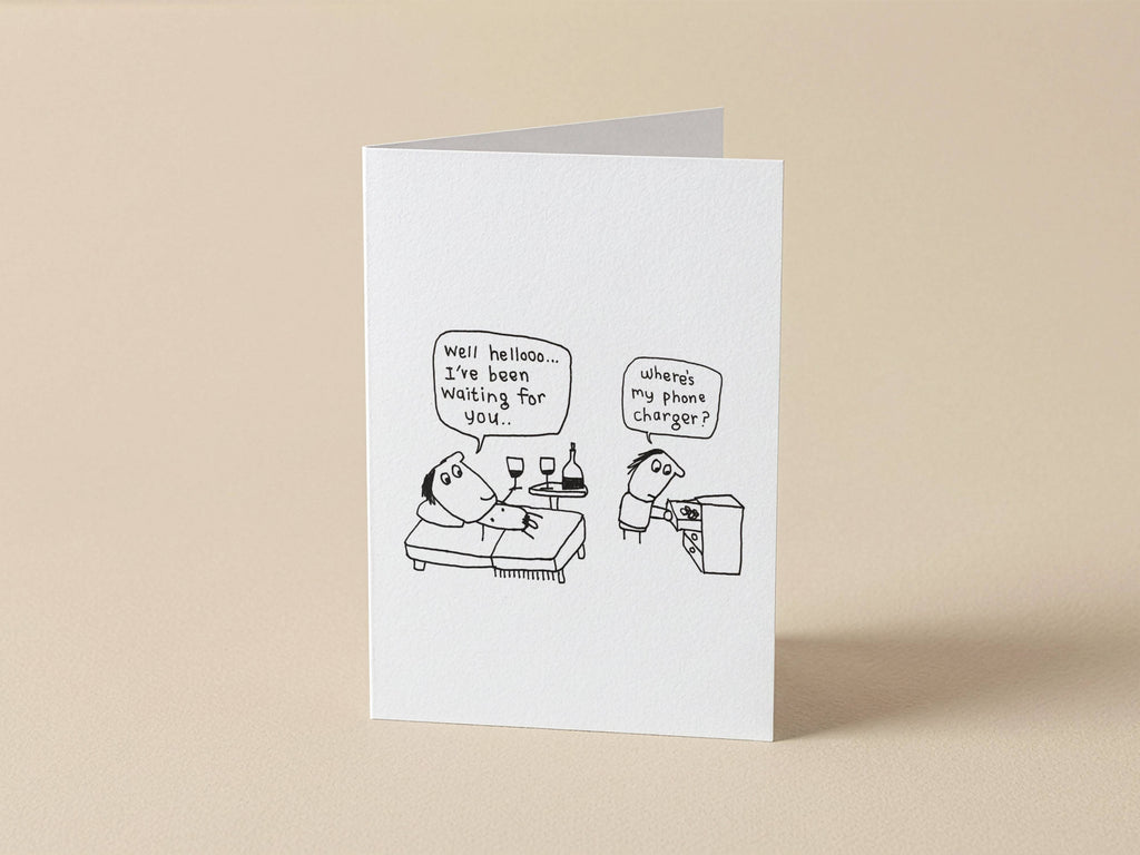 Phone Charger Card | Funny Greeting Card for Wife