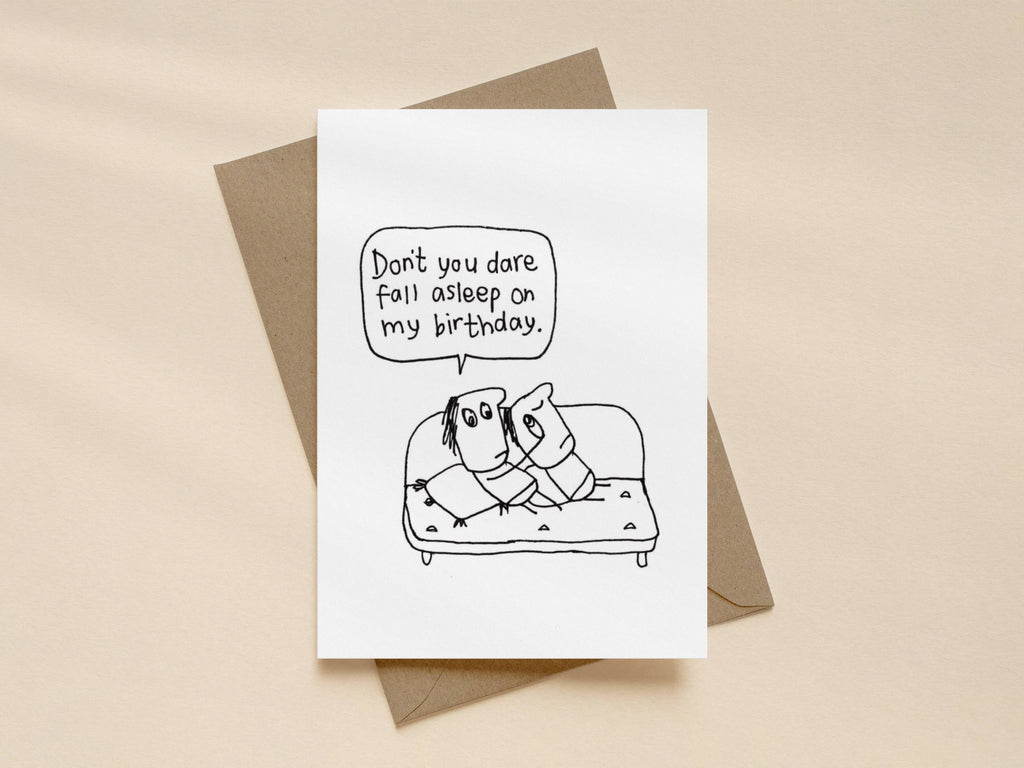 Asleep On My Birthday Card | Funny Birthday Card for Boyfriend