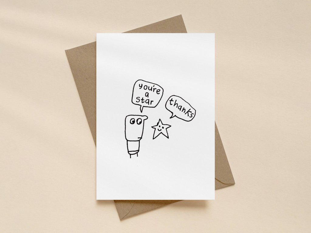 Thank You Card | You're A Star Card for Friend