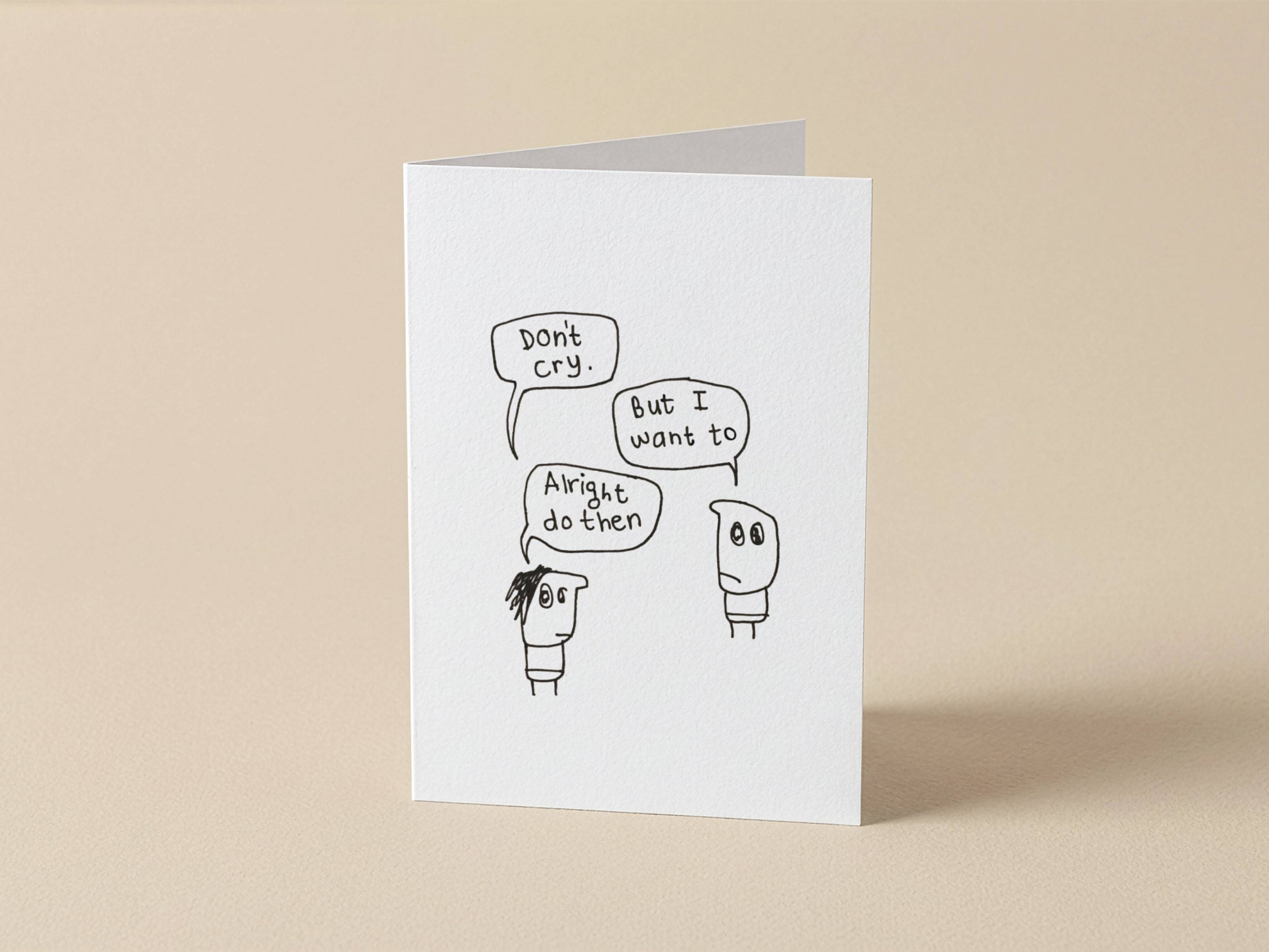 Don't Cry Sympathy Card | Sympathy Card for Friend