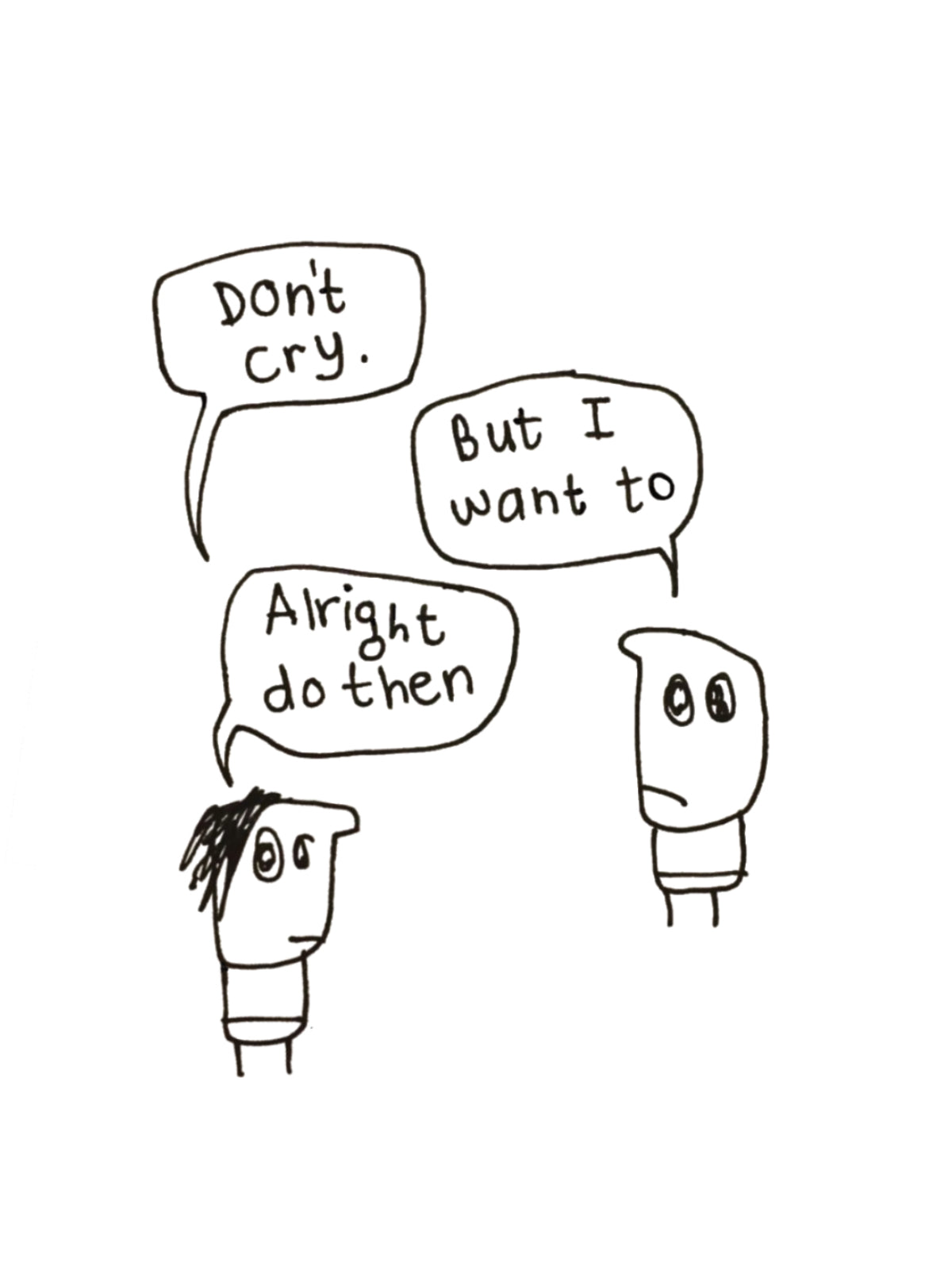 Don't Cry Sympathy Card