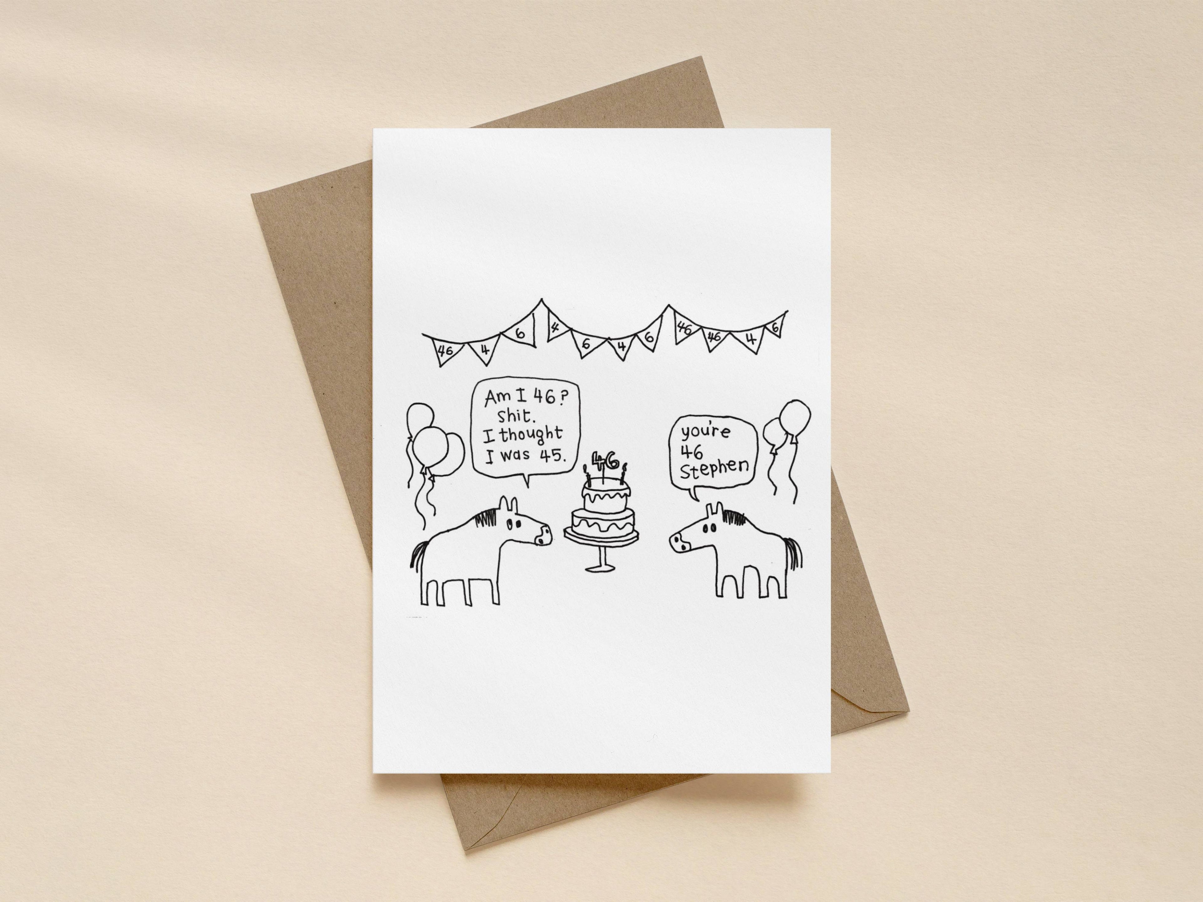 Happy 46th Birthday Card | Funny Birthday Card for Friend