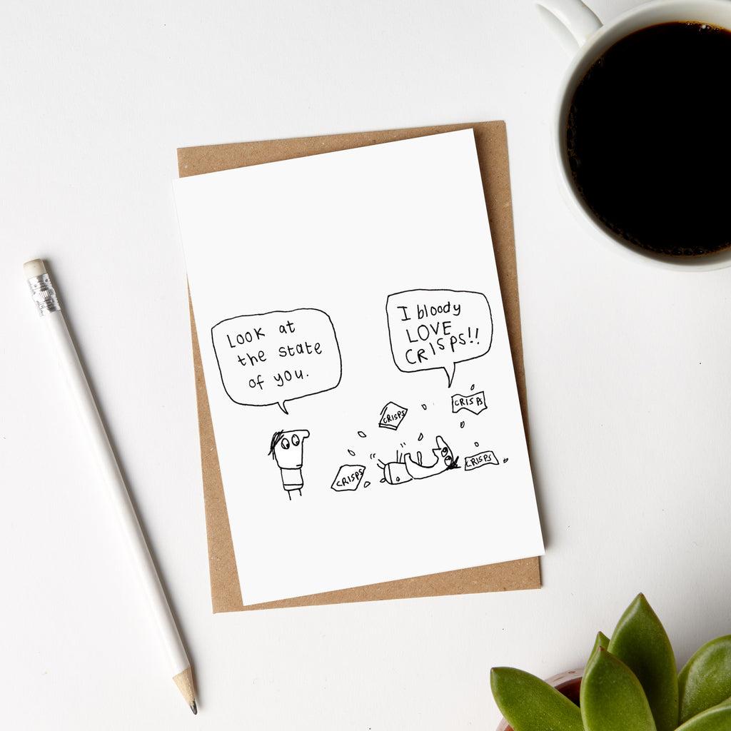 I Love Crisps Birthday Card