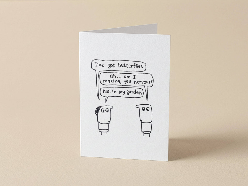 Butterflies In My Garden Card | Funny Greeting Card for Friend