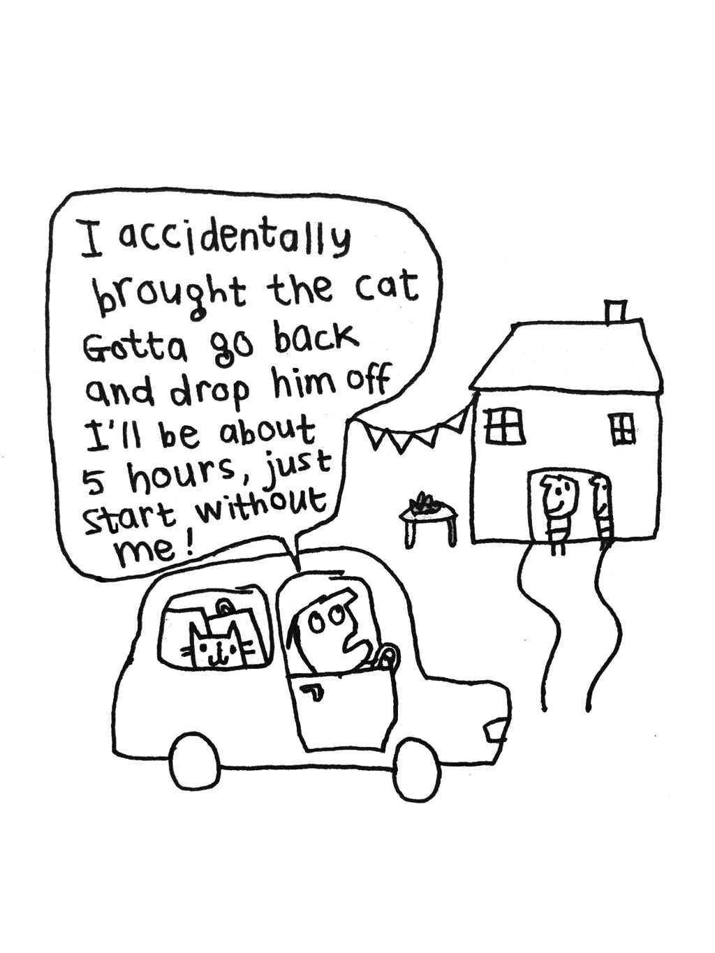 Brought The Cat to the Party Card