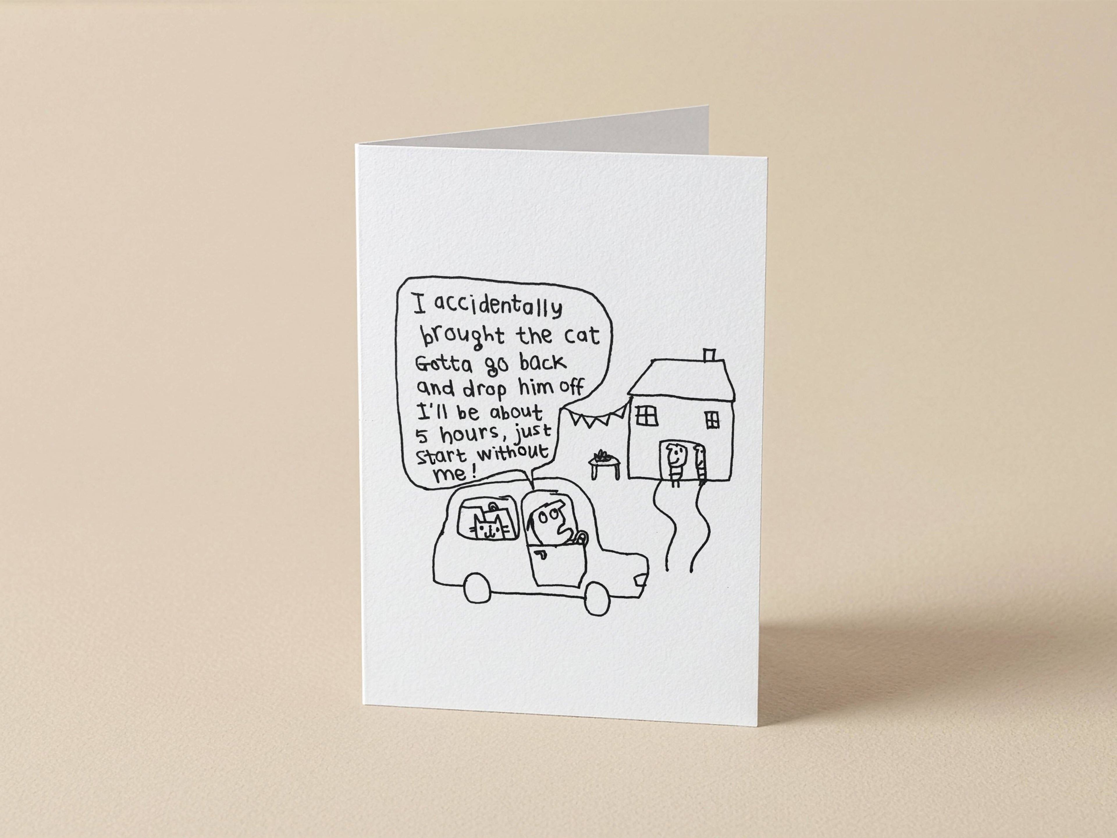 Brought The Cat to the Party Card | Funny Greeting Card for Friend