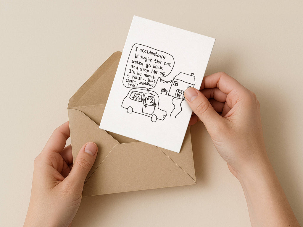 Brought The Cat to the Party Card | Funny Greeting Card for Friend