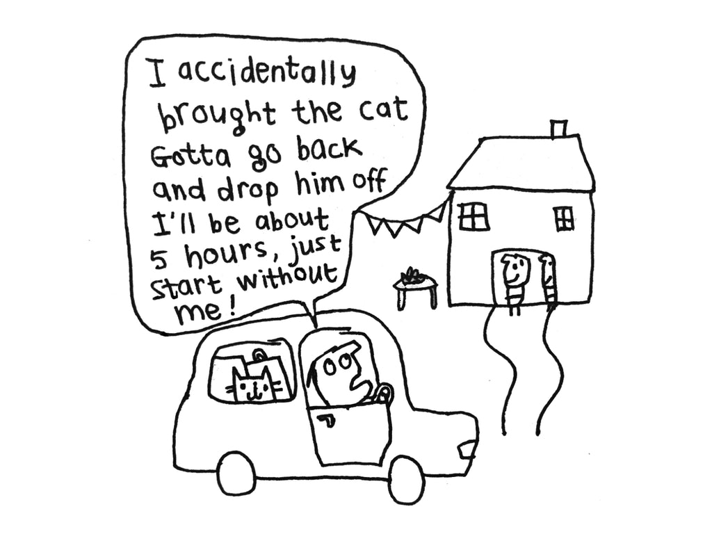 Brought The Cat to the Party Card | Funny Greeting Card for Friend