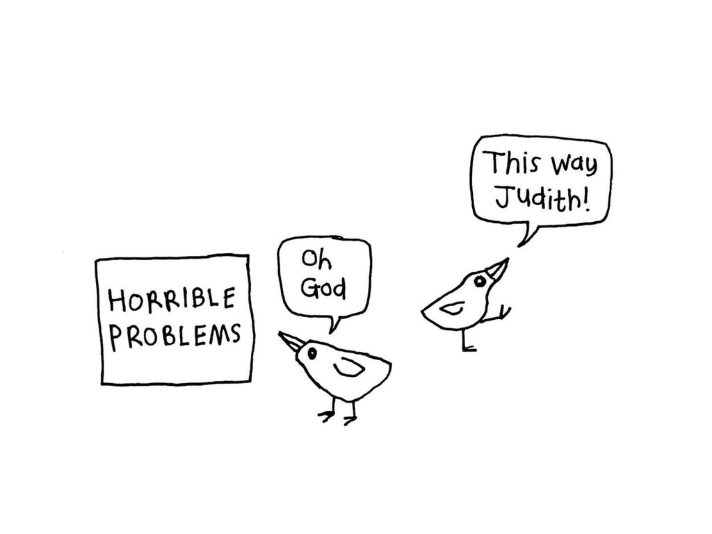 This Way Judith Bird Problems Card | Funny Greeting Card for Friend