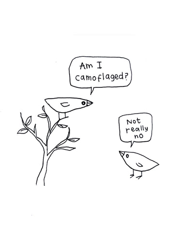 Camouflaged Tree Bird Card