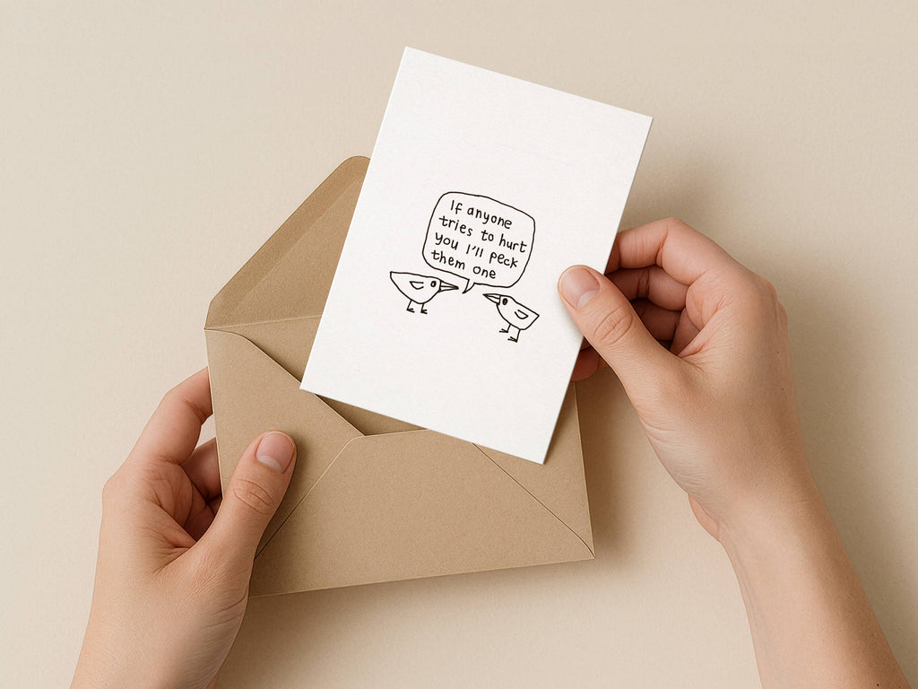 Peck Them One Bird Card | Funny Greeting Card for Friend