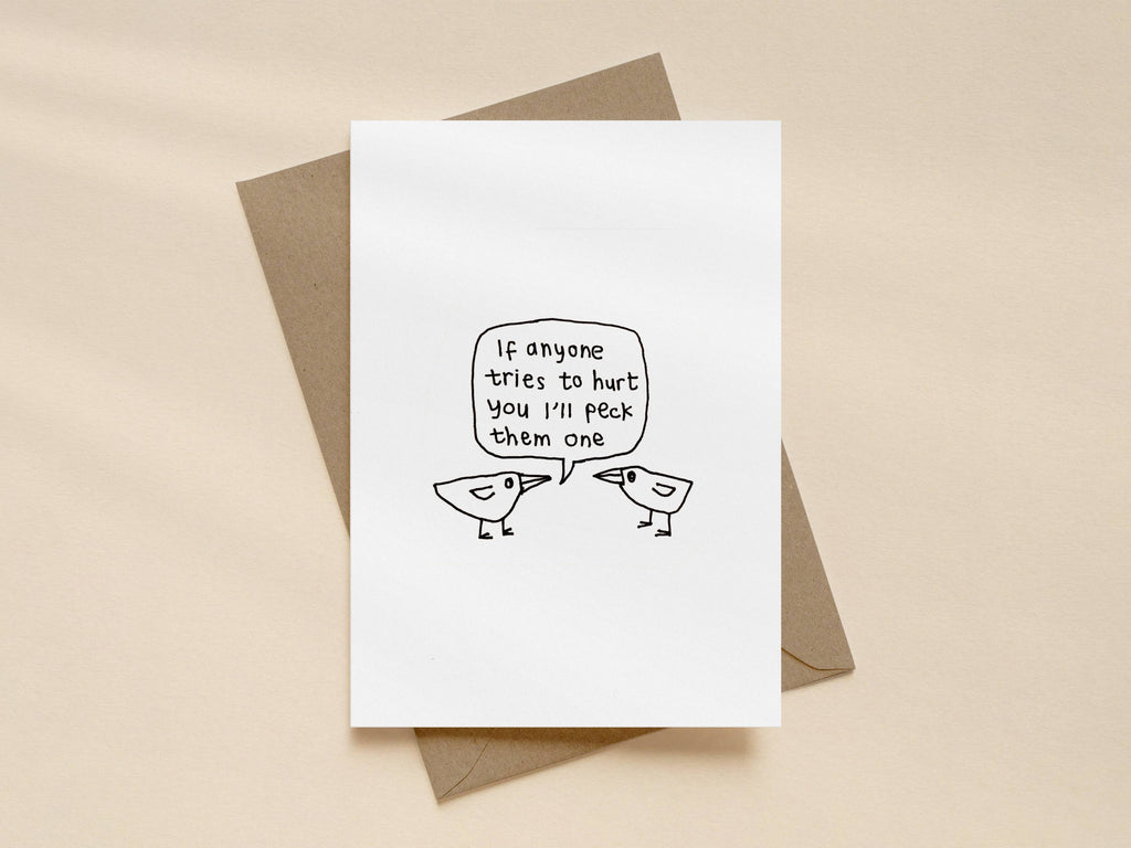 Peck Them One Bird Card | Funny Greeting Card for Friend