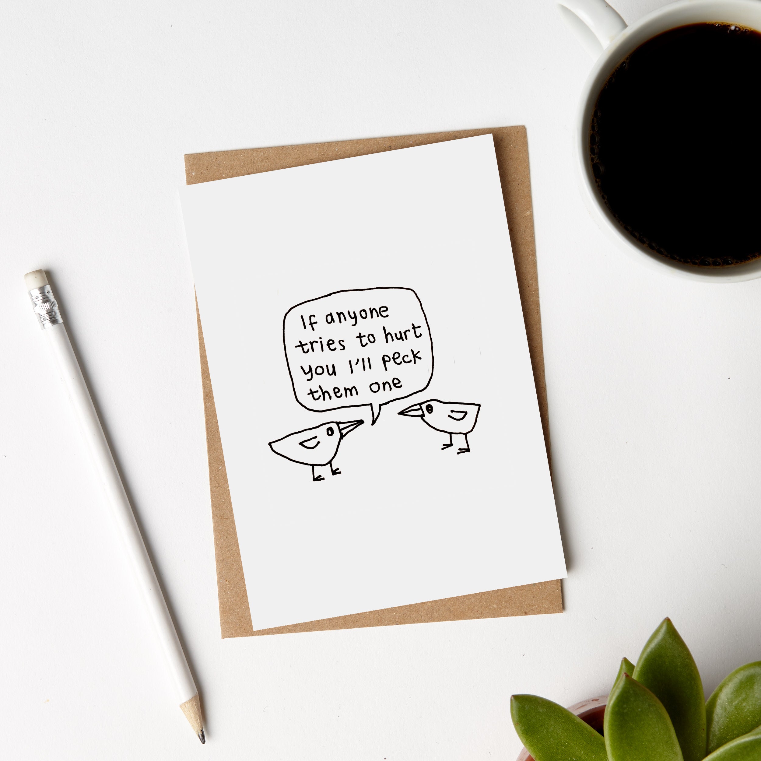 Peck Them One Bird Card