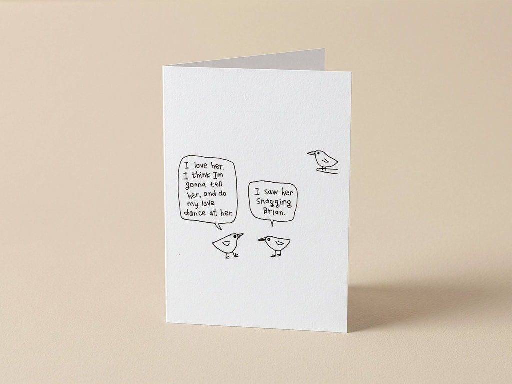 Snogging Brian Love Dance Bird Card | Valentines Card for Partner
