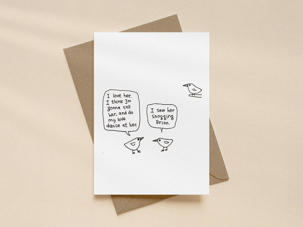 Snogging Brian Love Dance Bird Card | Valentines Card for Partner