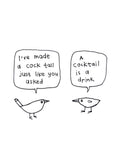 Funny Cocktail Bird Cock Card