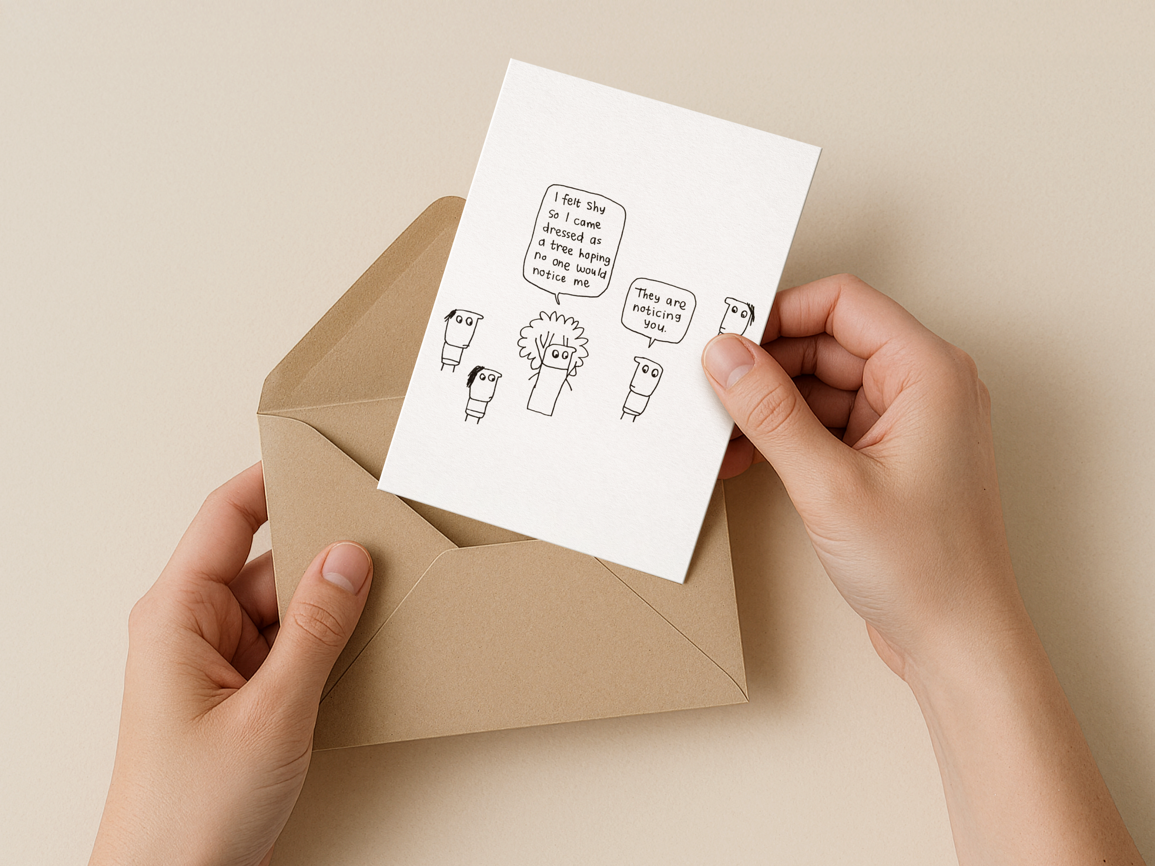 I Felt Shy Card | Funny Introvert Card for Friends & Colleagues