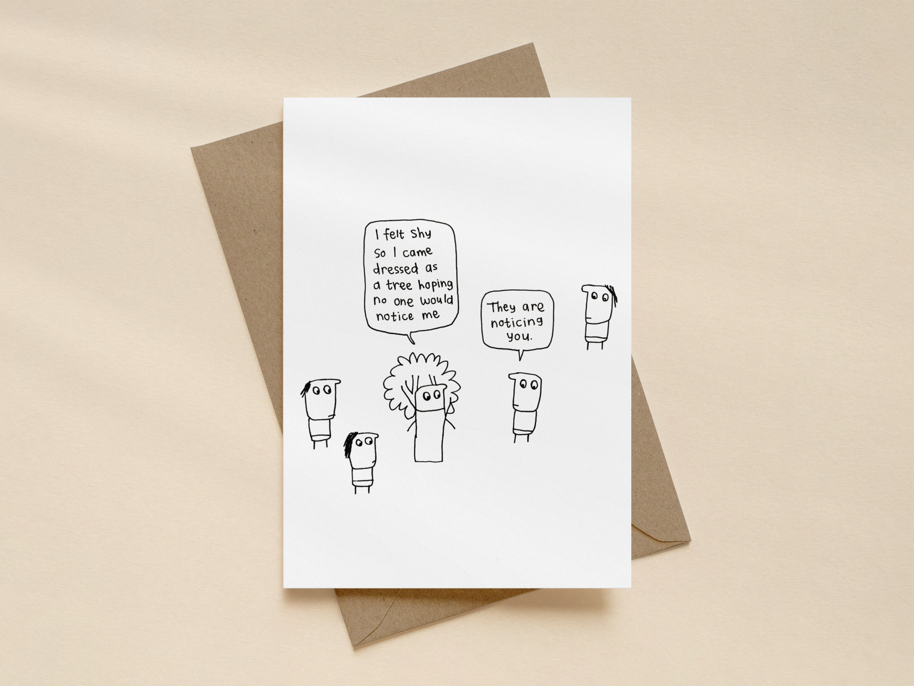 I Felt Shy Card | Funny Introvert Card for Friends & Colleagues