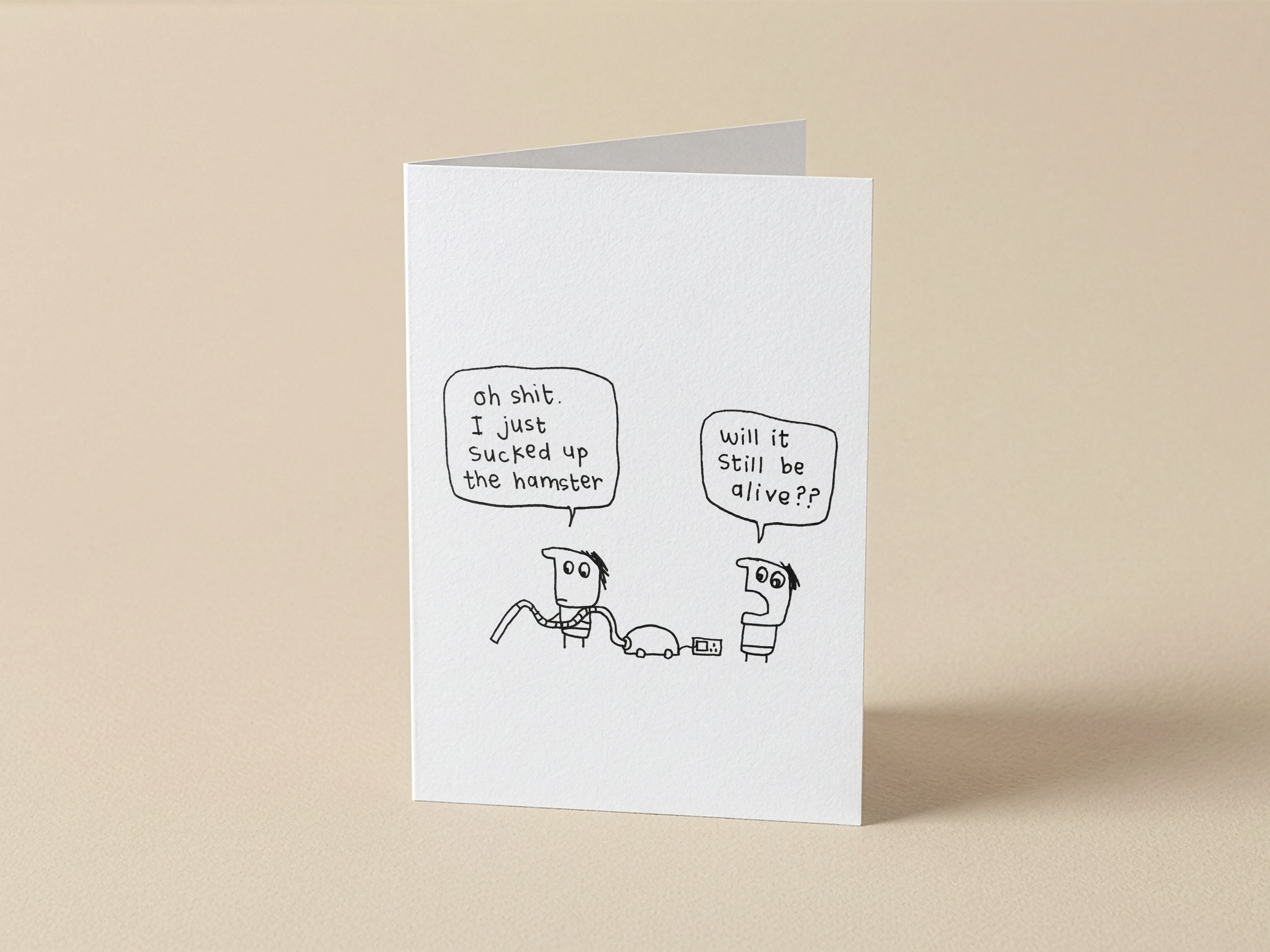 Vacuumed the Hamster Card | Funny Accident Card for Friends