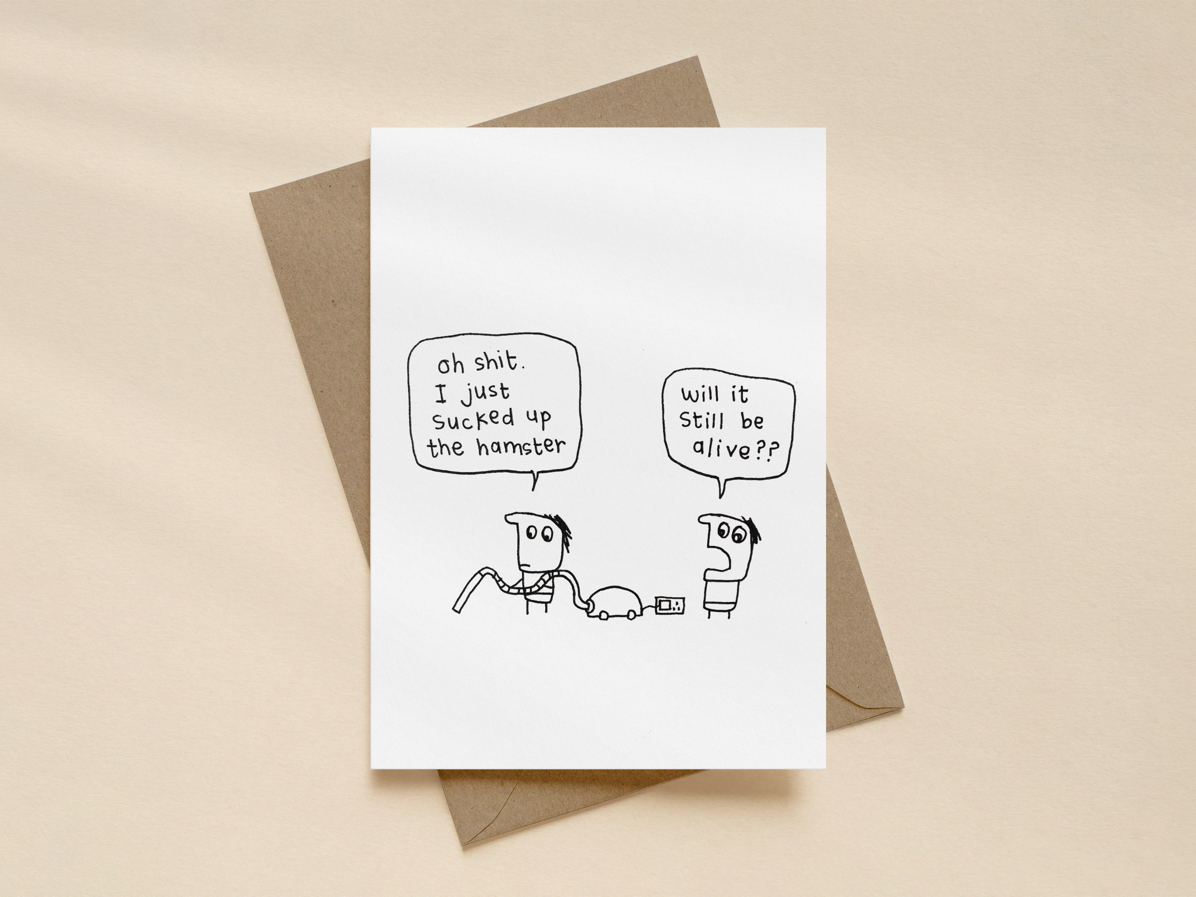 Vacuumed the Hamster Card | Funny Accident Card for Friends