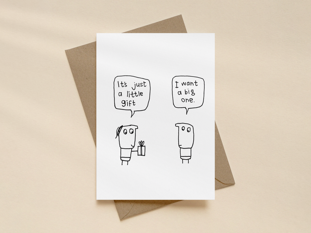 Just a Little Gift Card | Funny Birthday Card for Friends & Partners