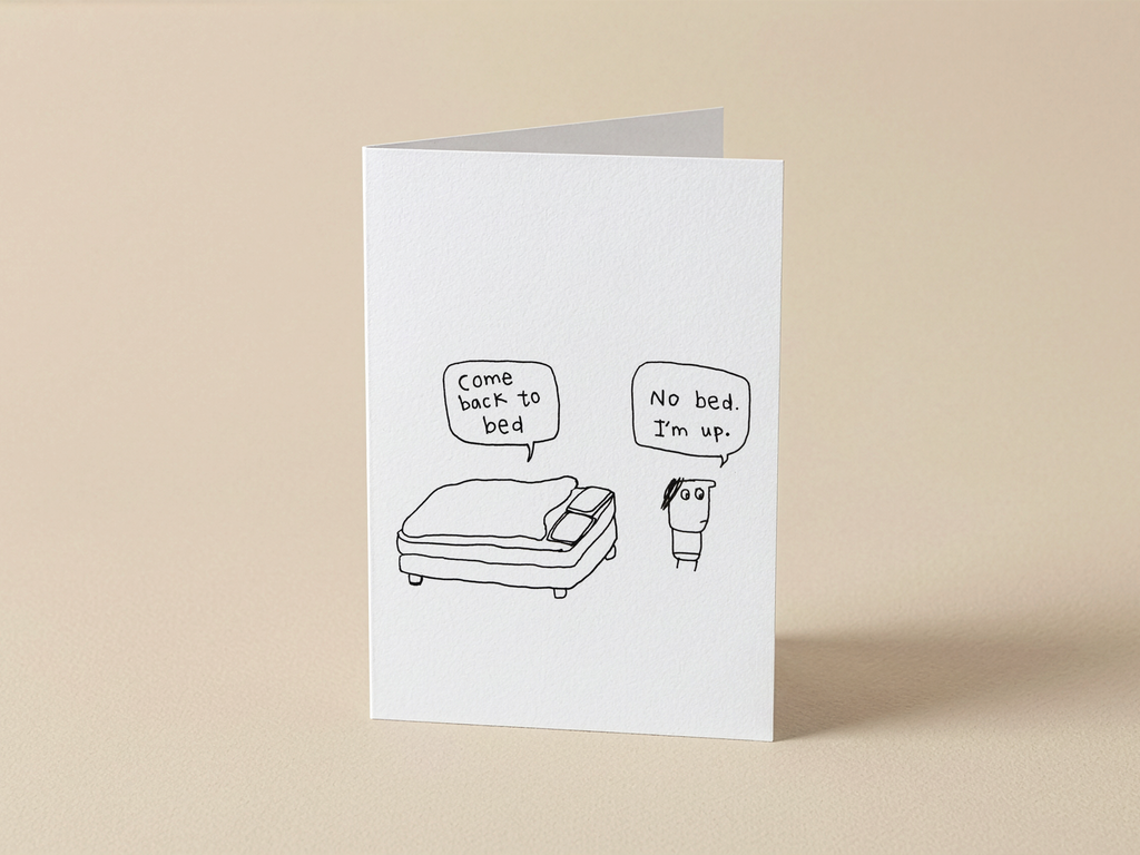 Come Back to Bed Card | Funny Lazy Morning Card for Couples & Partners