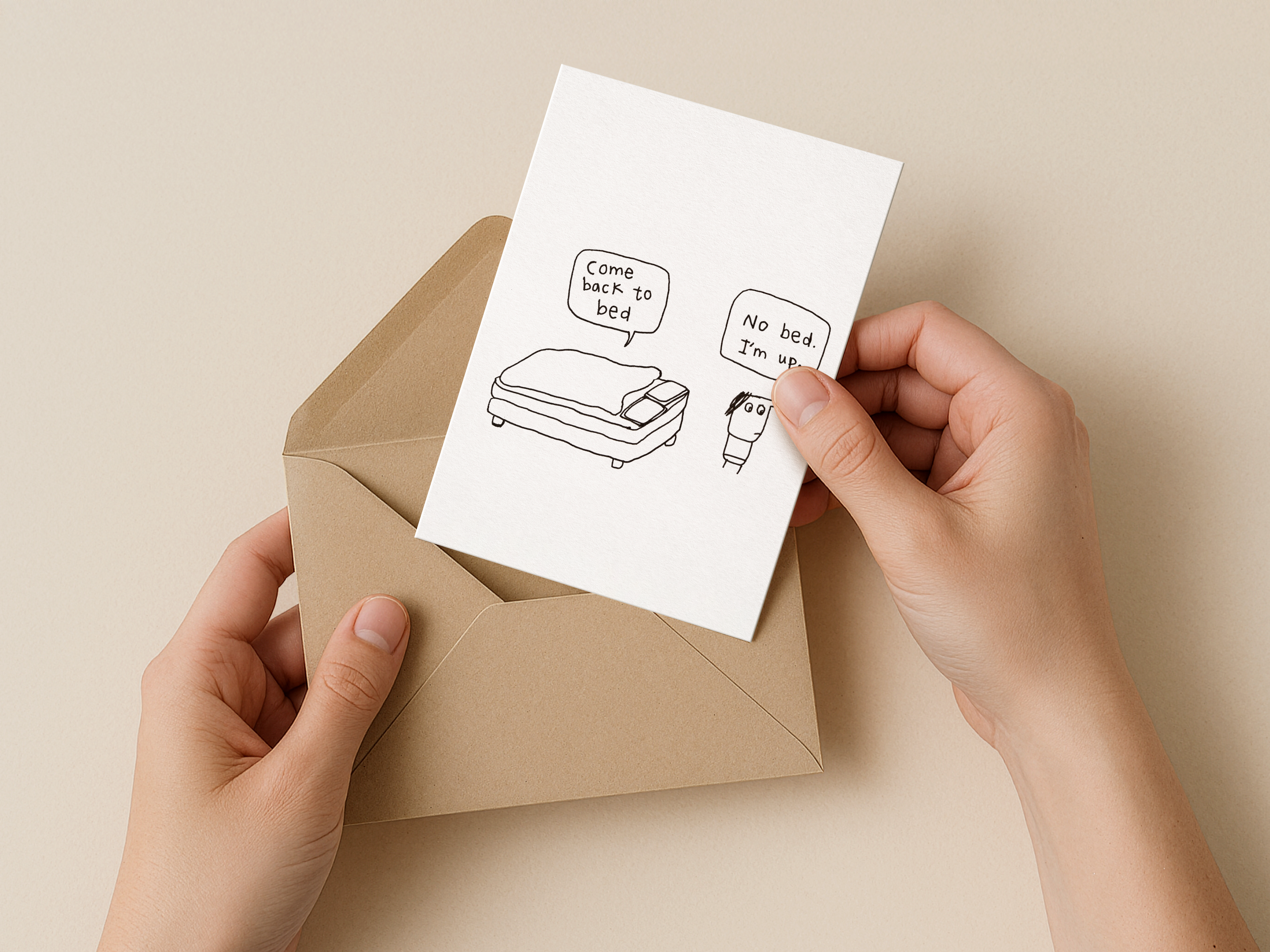 Come Back to Bed Card | Funny Lazy Morning Card for Couples & Partners
