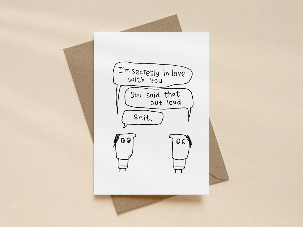 Secretly in Love with You Card | Funny Confession Card for Friends & Partners