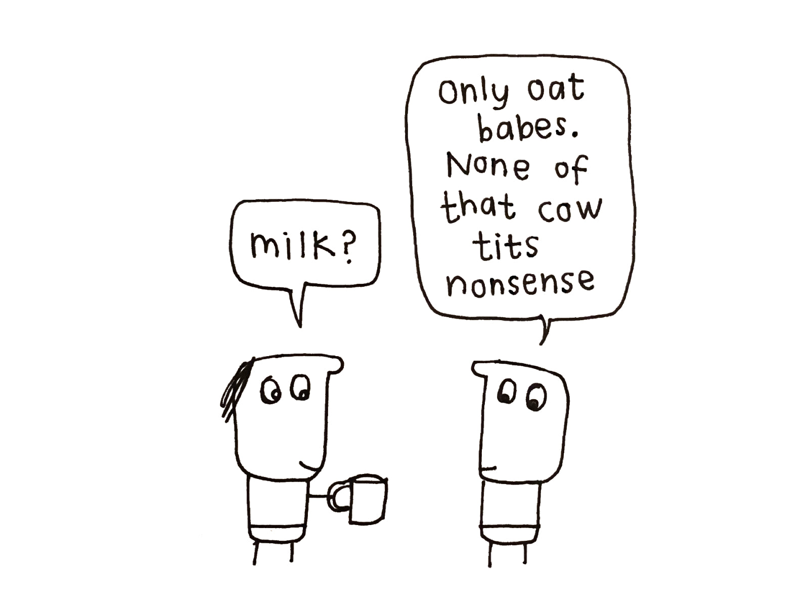 Only Oat Babes Card | Funny Vegan Card for Friends & Colleagues