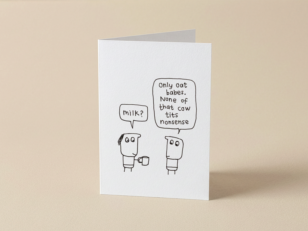 Only Oat Babes Card | Funny Vegan Card for Friends & Colleagues