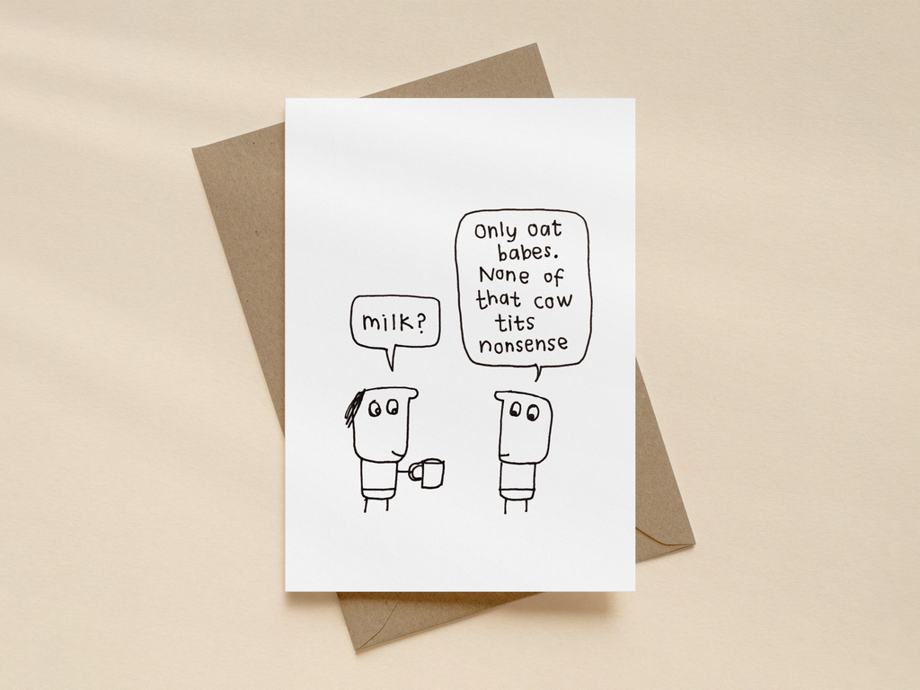Only Oat Babes Card | Funny Vegan Card for Friends & Colleagues