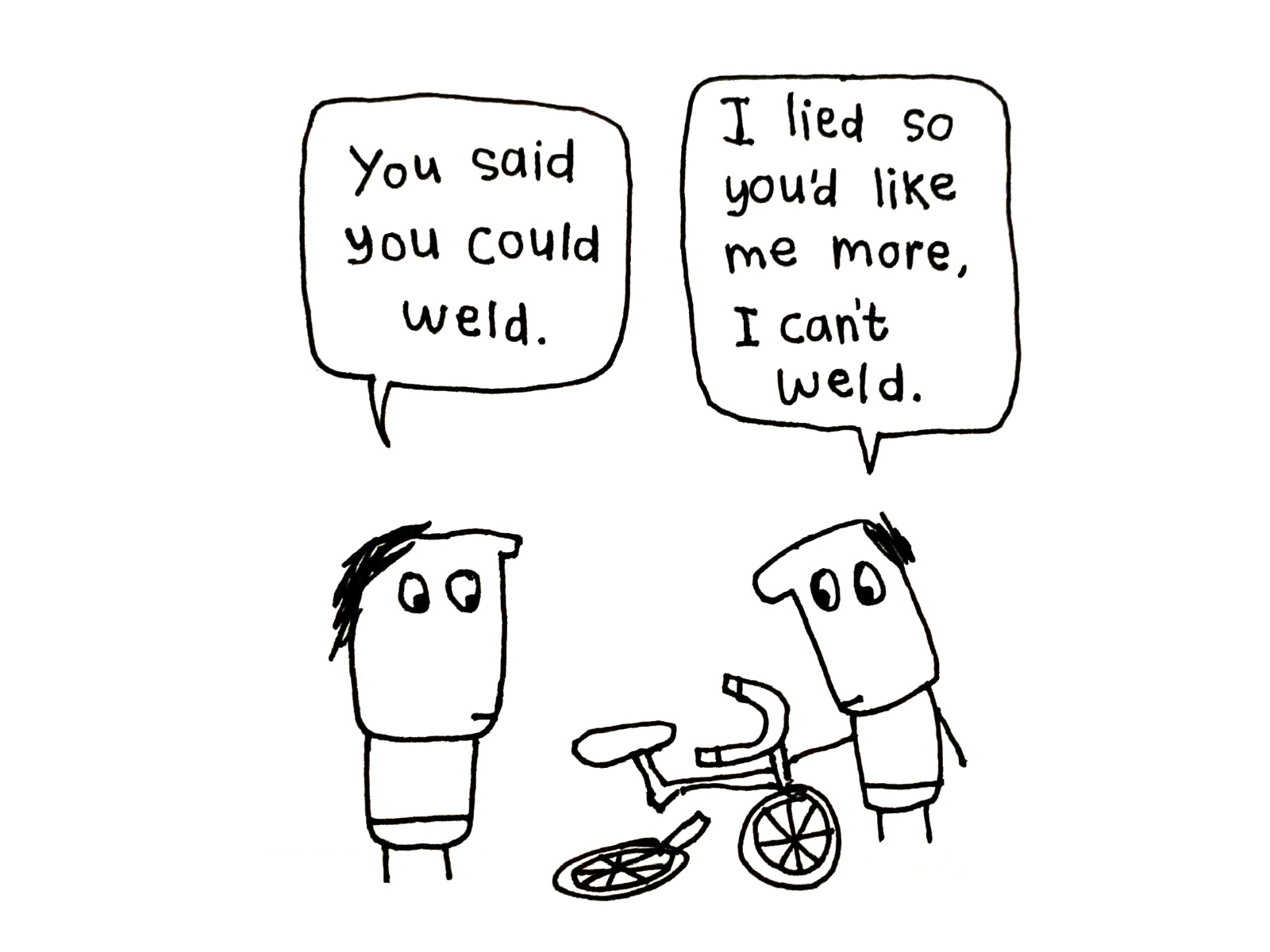 I Can't Weld Card | Funny Honest Confession Card for Couples & Friends