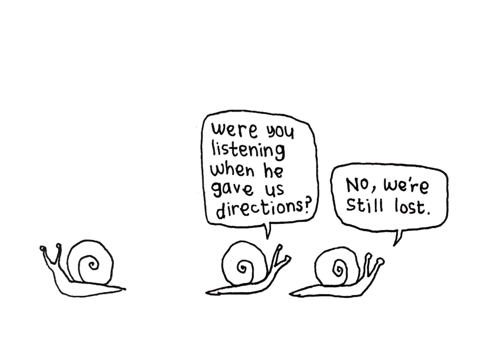 We're Still Lost Snails Card | Funny Illustrated Snail Card for Friends & Couples