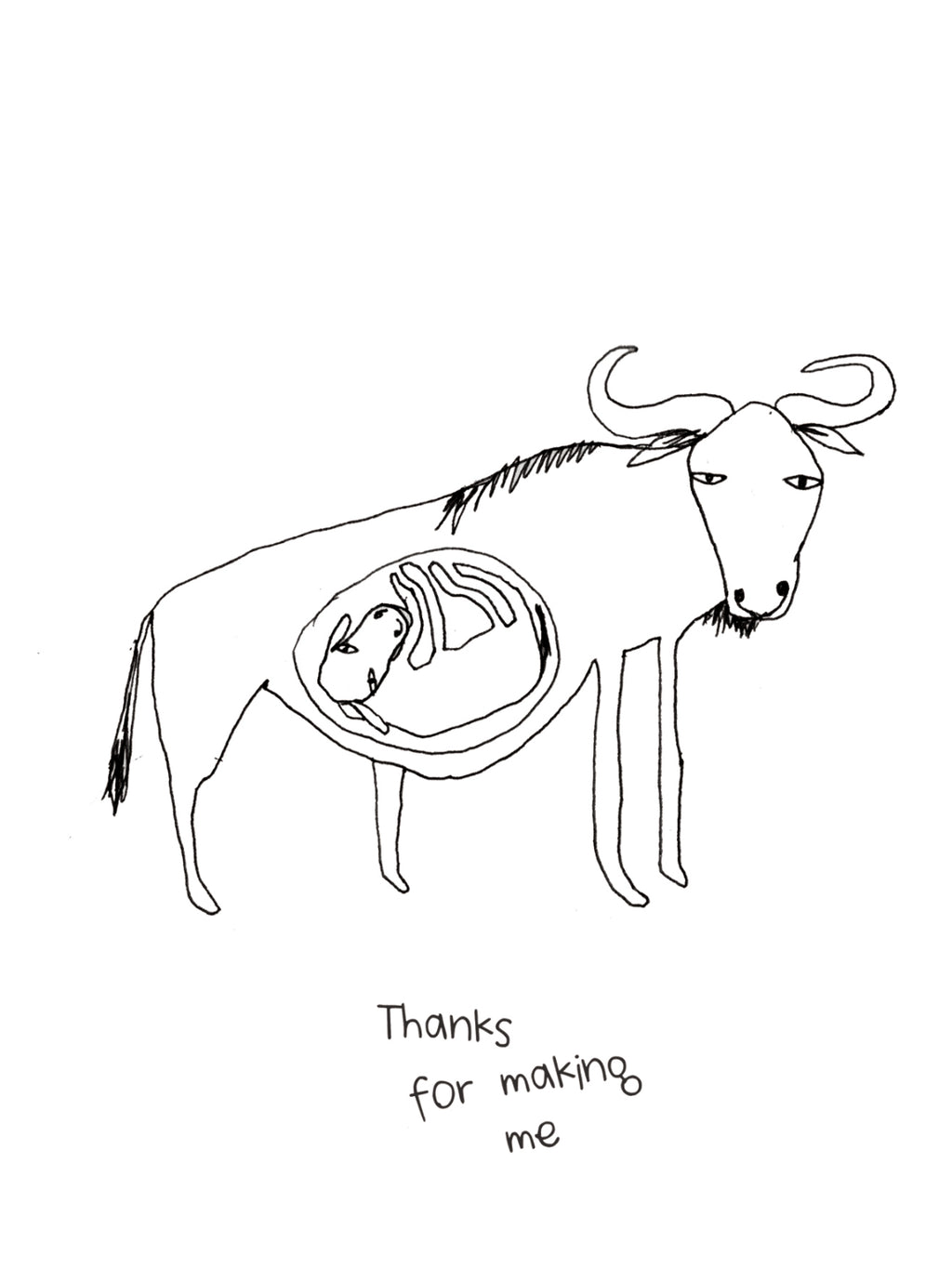 Buffalo Mother Pregnant Card