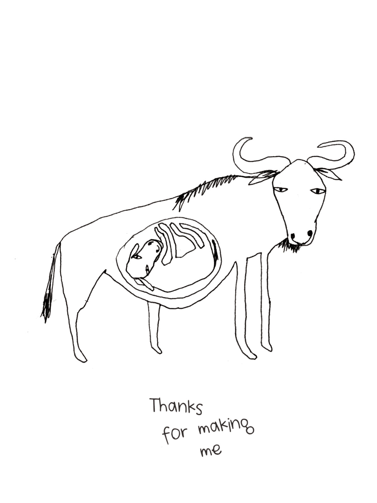 Buffalo Mother Pregnant Card