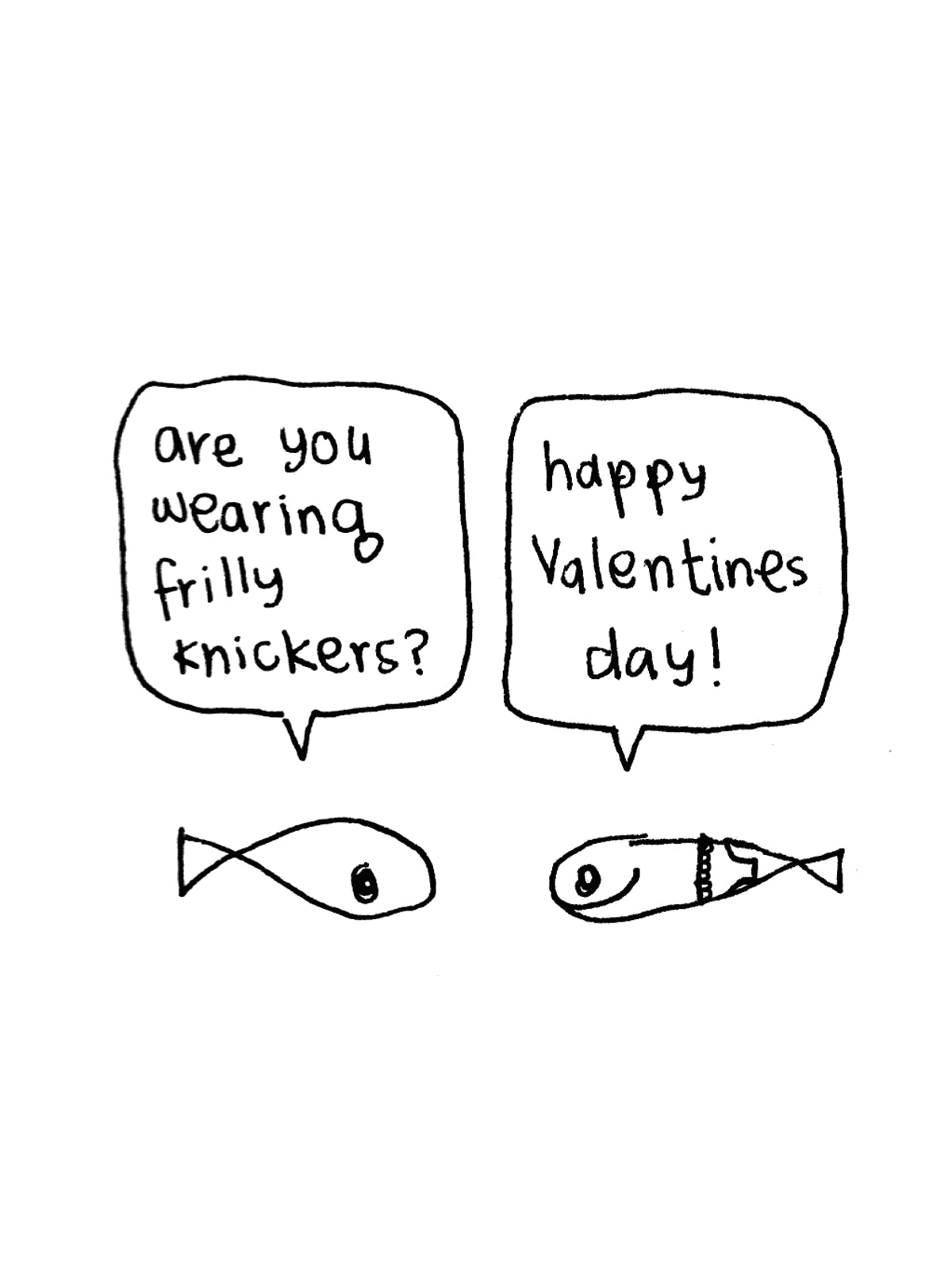 Valentines Day Fish Frilly Knickers Card