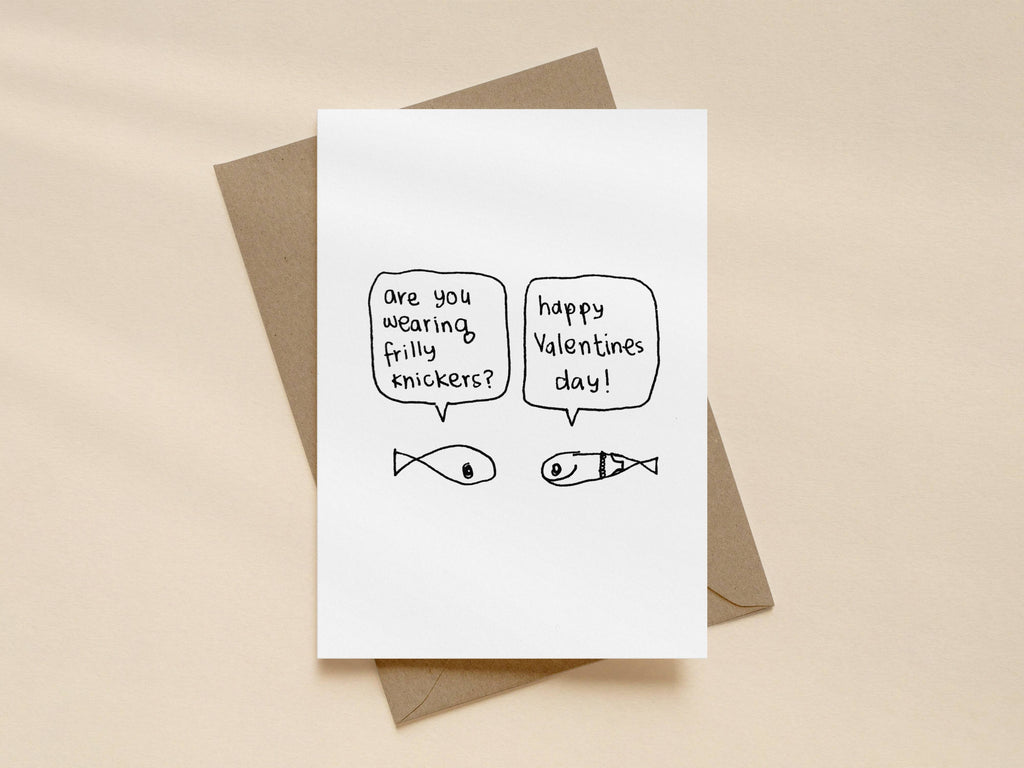 Fish Frilly Knickers Card | Valentines Card for Partner
