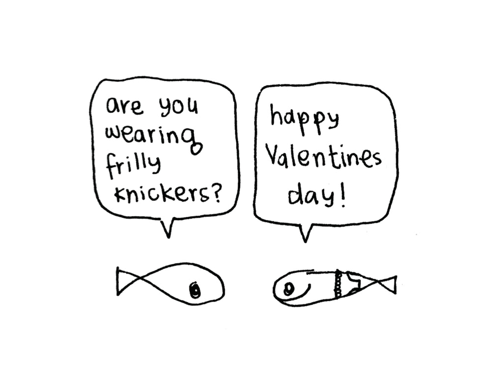 Valentines Day Fish Frilly Knickers Card