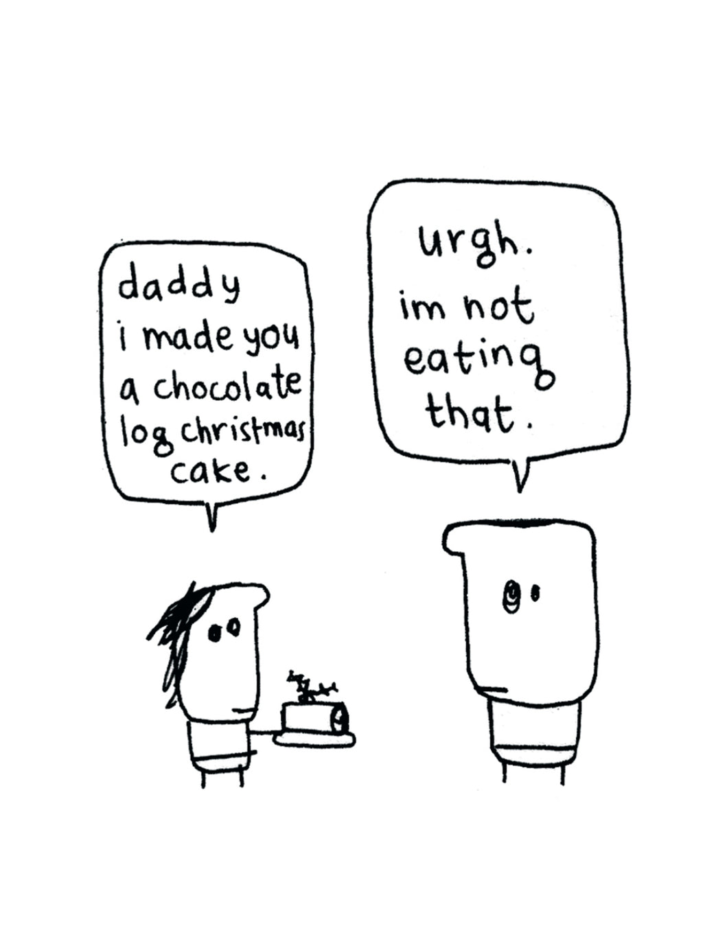 Daddy Chocolate Log Christmas Card