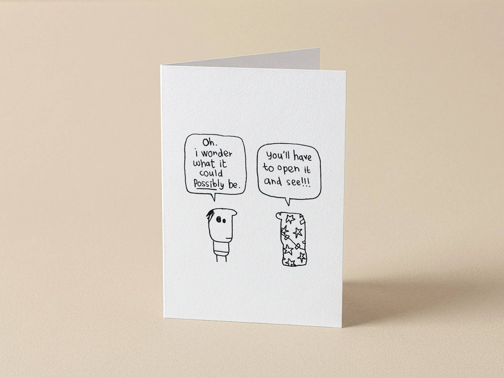Surprise Gift Wrapped Christmas Card | Funny Christmas Card for Friend